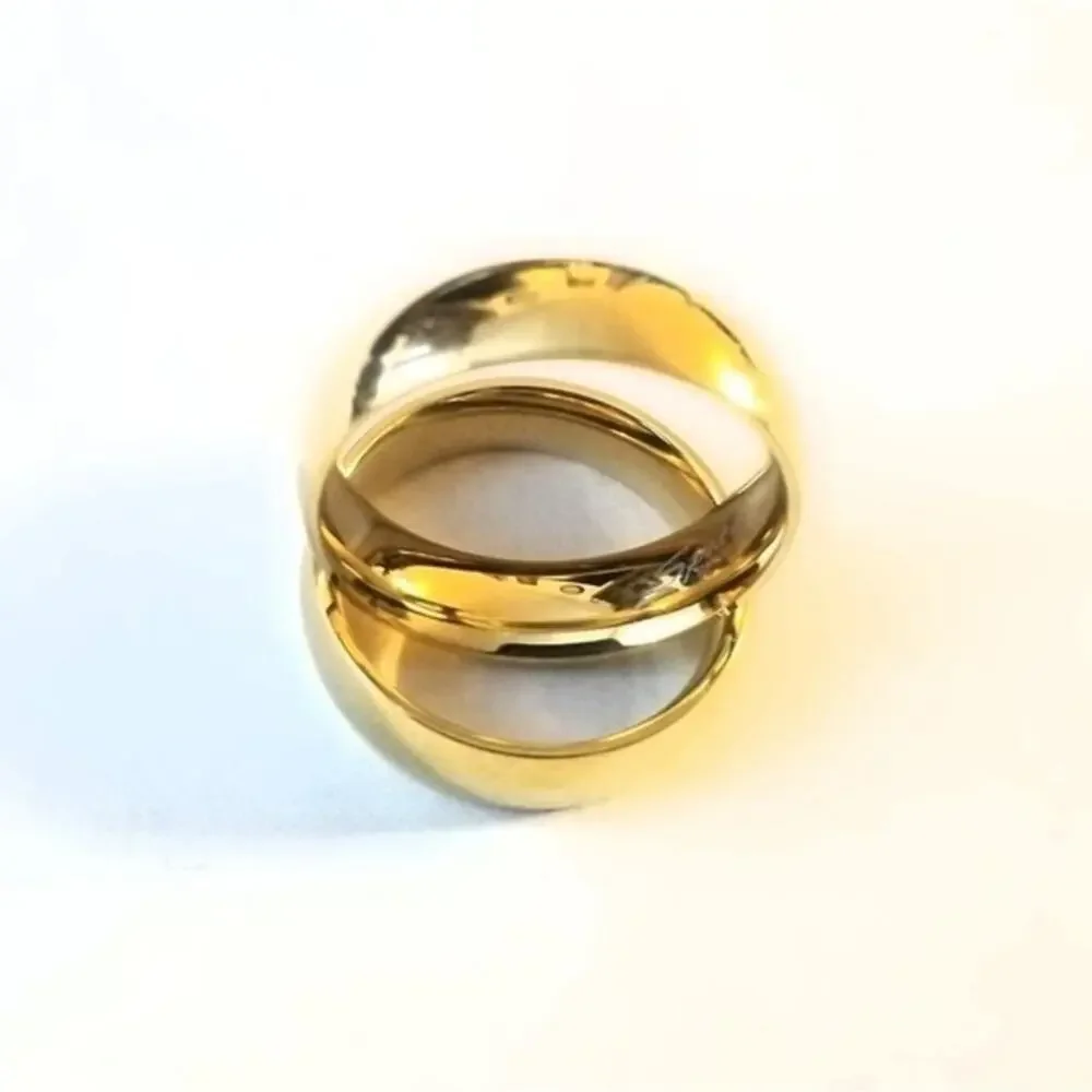 New gold‎ tone stainless steel ring size 12